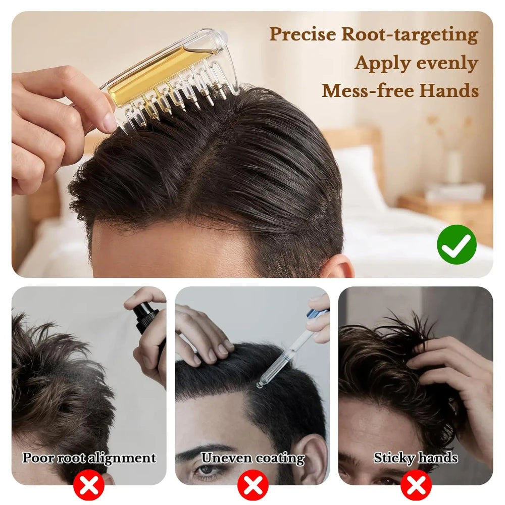 Peigne à Bain d'Huile – Applicateur pour Cuir Chevelu