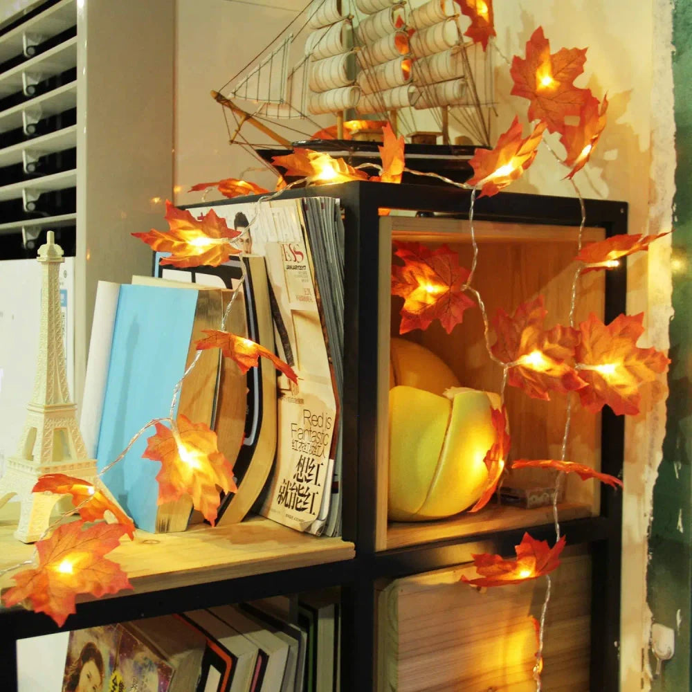 Maple Leaf String Lights – Halloween & Fall Decor