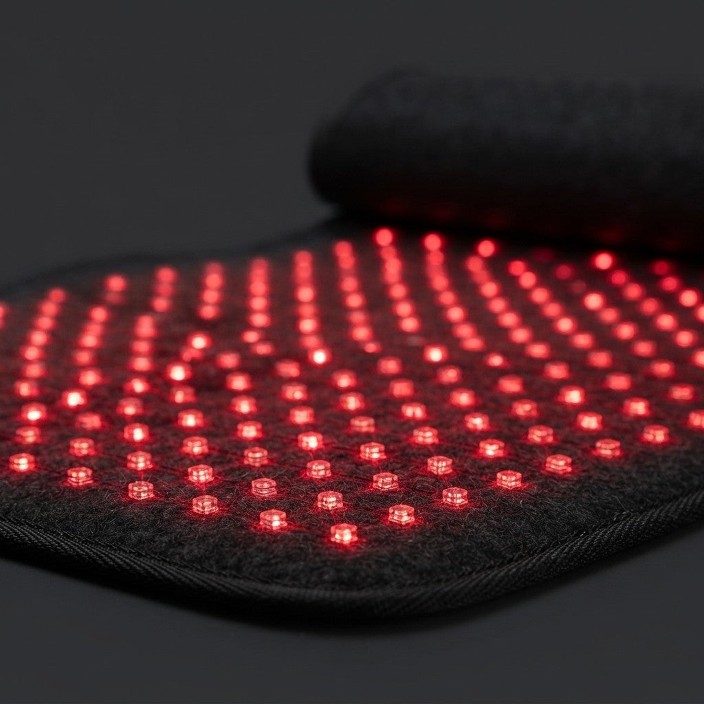 Gros plan sur les LED rouges du tapis