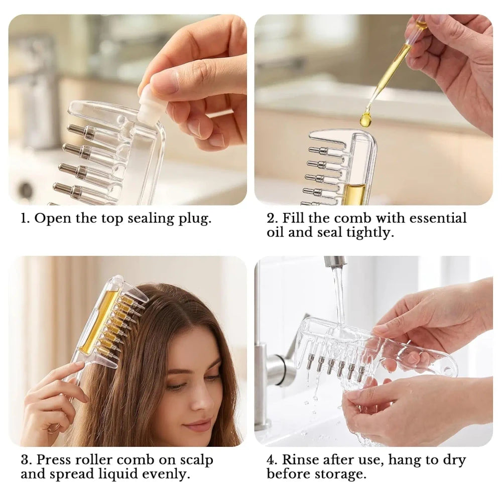Peigne à Bain d'Huile – Applicateur pour Cuir Chevelu